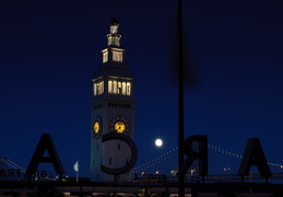 San Francisco with a full moon